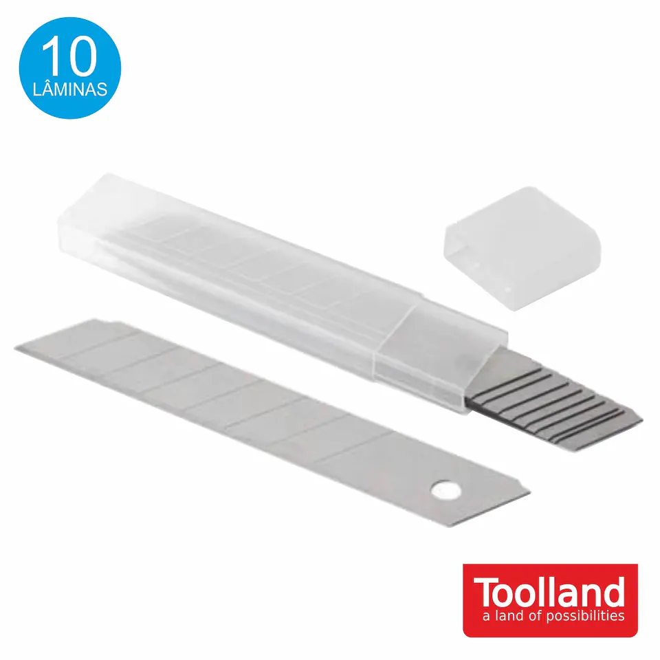 LÂMINAS DE SUBSTITUIÇÃO 18MM 10X TOOLLAND 1