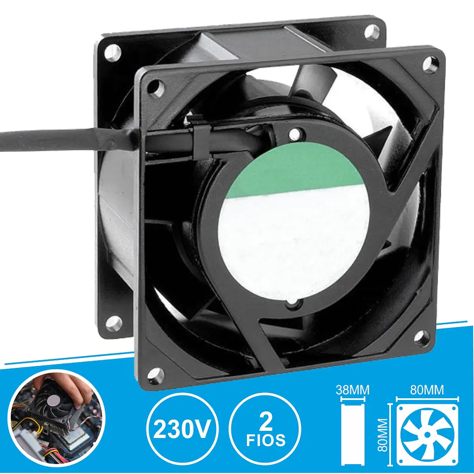 VENTOINHA 230V 80X80X38MM 2 FIOS 1
