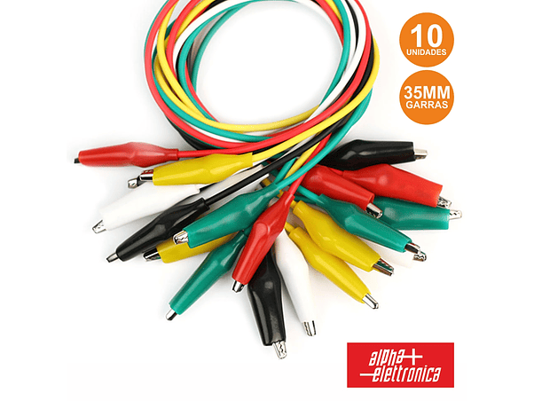CONJUNTO 10 FIOS COM GARRAS CROCODILO VÁRIAS CORES 1