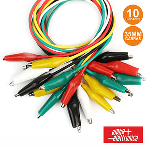 CONJUNTO 10 FIOS COM GARRAS CROCODILO VÁRIAS CORES
