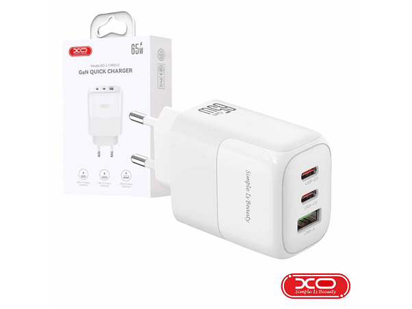 ALIMENTADOR USB-A / 2 USB-C PD 65W GAN XO 1