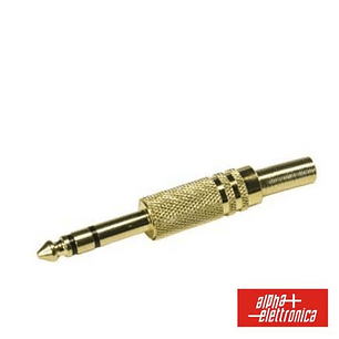 FICHA JACK 6.35MM MACHO COM PROTEÇÃO MOLA DOURADO ST