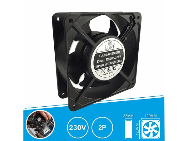 VENTOINHA 230V 120X120X38MM 2 PINOS KLA230AP120ASTM LUFT 1