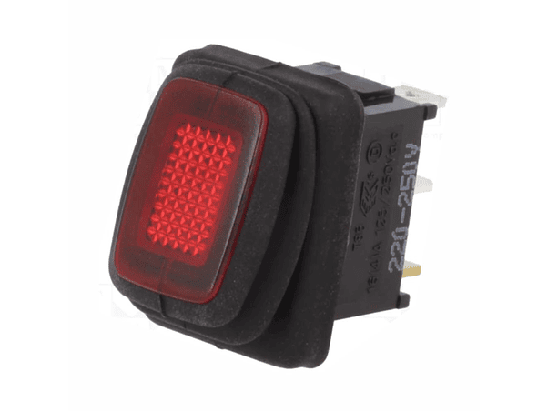 INTERRUPTOR BASCULANTE COM LUZ 16A-250V SPST ON-OFF VERMELHO 1