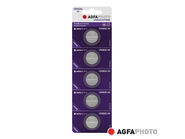 PILHA LÍTIO BOTÃO CR2032 3V 5X BLISTER AGFAPHOTO 1