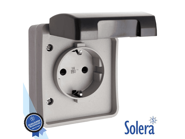 TOMADA ELÉTRICA SUPERFÍCIE COM TERRA VDE IP44 SOLERA 1