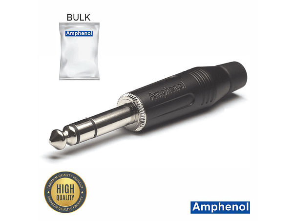 FICHA JACK 6.35MM MACHO STEREO NIQUELADA AMPHENOL 1