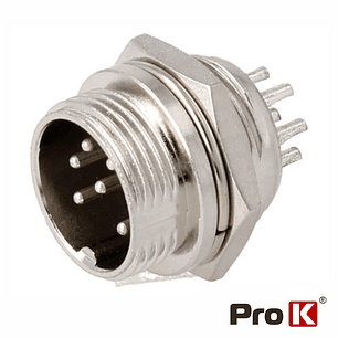 FICHA MICROFONE 6P MACHO PAINEL PROK