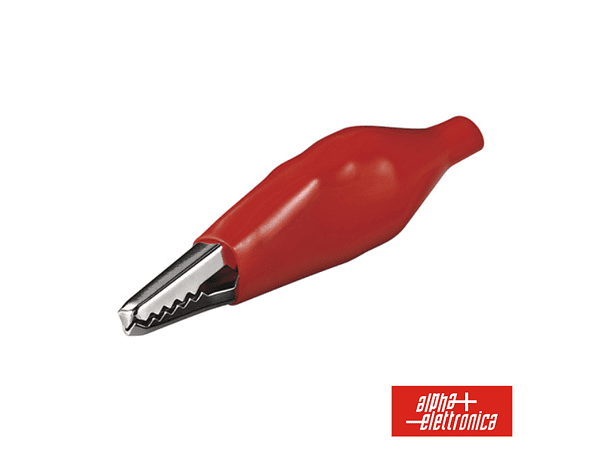 PINÇA CROCODILO 36.5MM ISOLADA VERMELHA 1