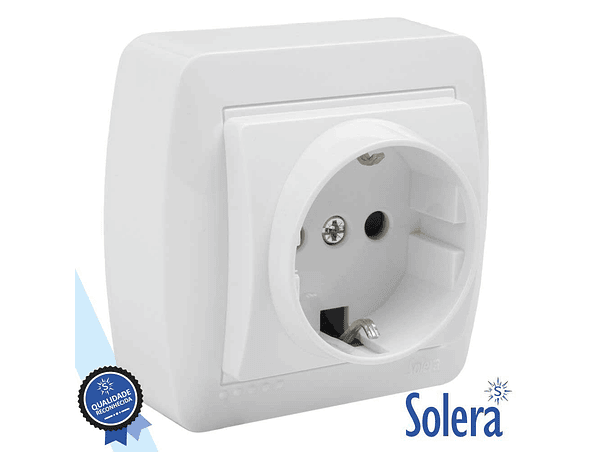 TOMADA ELÉTRICA SUPERFÍCIE COM TERRA SOLERA 1