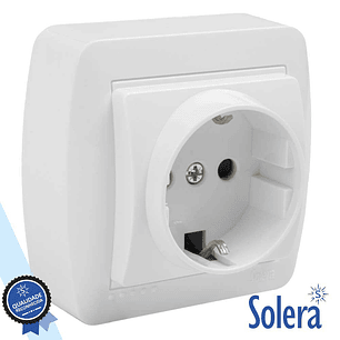 TOMADA ELÉTRICA SUPERFÍCIE COM TERRA SOLERA