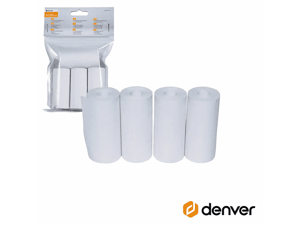 CONJUNTO DE 4X ROLOS PAPEL TÉRMICO PARA IMPRESSORAS DENVER 1