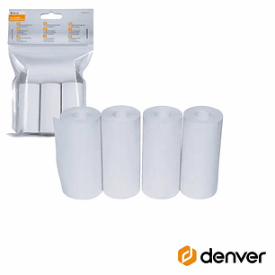 CONJUNTO DE 4X ROLOS PAPEL TÉRMICO PARA IMPRESSORAS DENVER