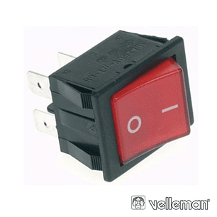INTERRUPTOR BASCULANTE COM LUZ 10A-250V DPST ON-OFF VELLEMAN