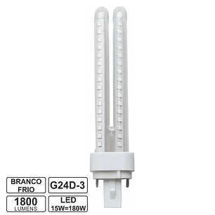 LÂMPADA G24 15W=180W 230V LED 6400K 1800LM