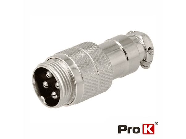 FICHA MICROFONE 4P MACHO PARA SOLDAR PROK 1