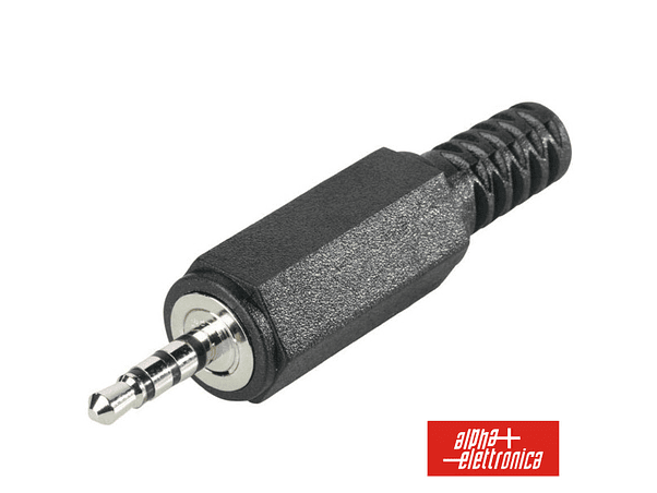 FICHA JACK 2.5MM MACHO VÍDEO 4P COM PROTEÇÃO PARA SOLDAR 1