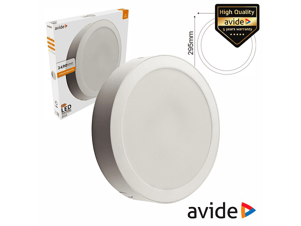 PAINEL LEDS REDONDO SUPERFICIE 24W 295MM 4000K 2490LM AVIDE 1