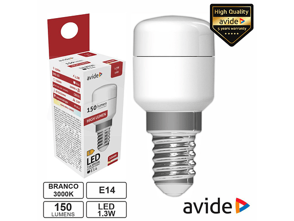 LÂMPADA LED E14 STICK T26 1.3W 230V 3000K 150LM AVIDE 1