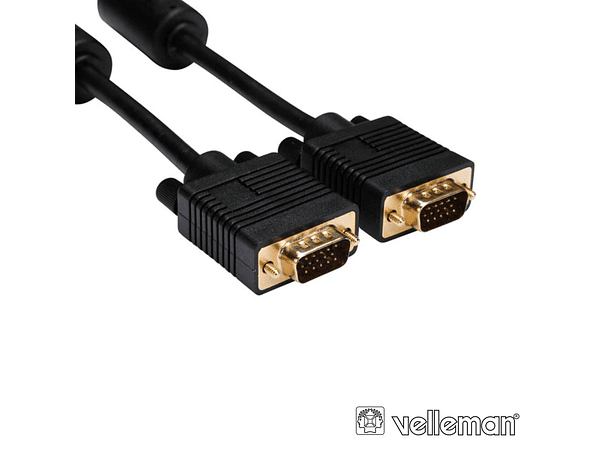 CABO VGA DOURADO MACHO / MACHO 20M COM FILTRO VELLEMAN 1