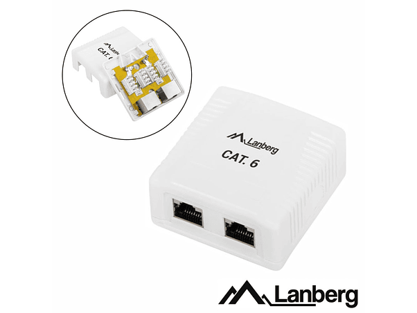 TOMADA DE SUPERFÍCIE RJ45 COM 2 SAÍDAS LANBERG 1