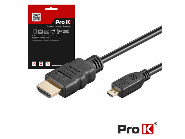 CABO HDMI DOURADO MACHO / MICRO HDMI MACHO PRETO 1.5M PROK 1