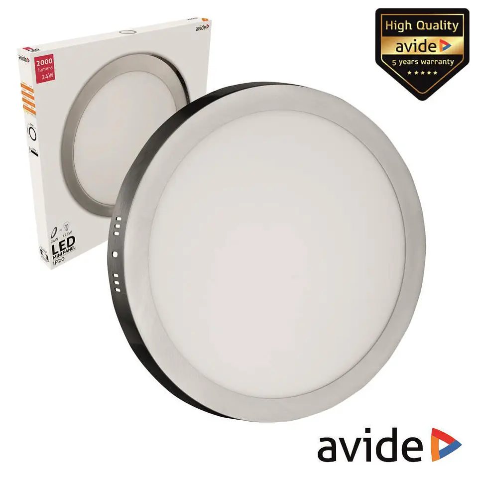 PAINEL LEDS REDONDO SUPERFÍCIE 24W 300MM 4000K 2000LM AVIDE 1