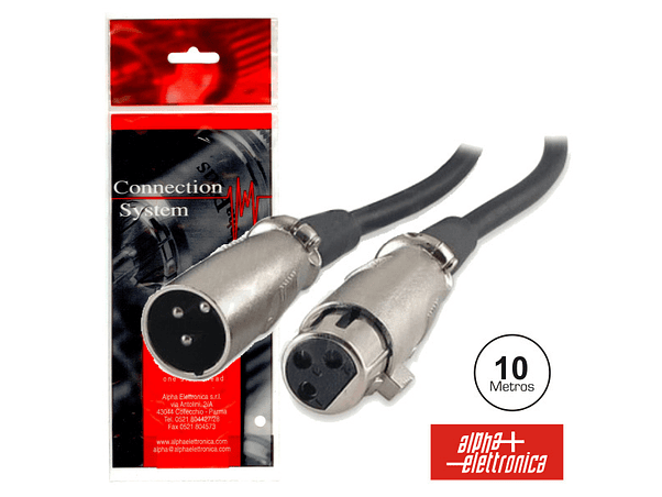 CABO XLR 3P MACHO / XLR 3P FÊMEA 10M POLYBAG 1