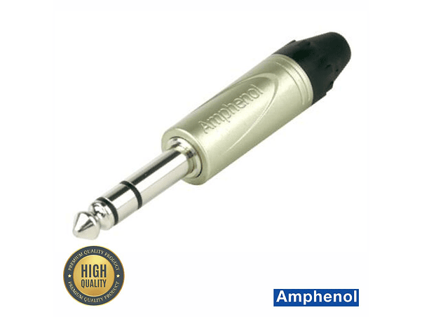 FICHA JACK 6.35MM MACHO STEREO NIQUELADA AMPHENOL 1