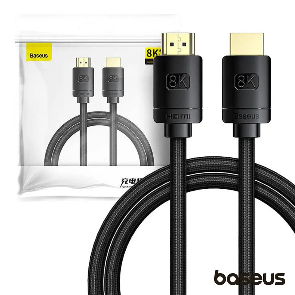 CABO HDMI DOURADO MACHO / MACHO 2.1 8K 3D HDR 1M BASEUS 1