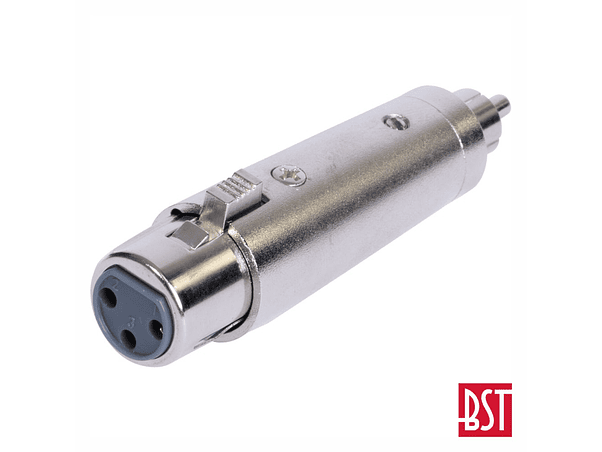 FICHA ADAPTADORA XLR 3P FÊMEA / RCA MACHO BST 1