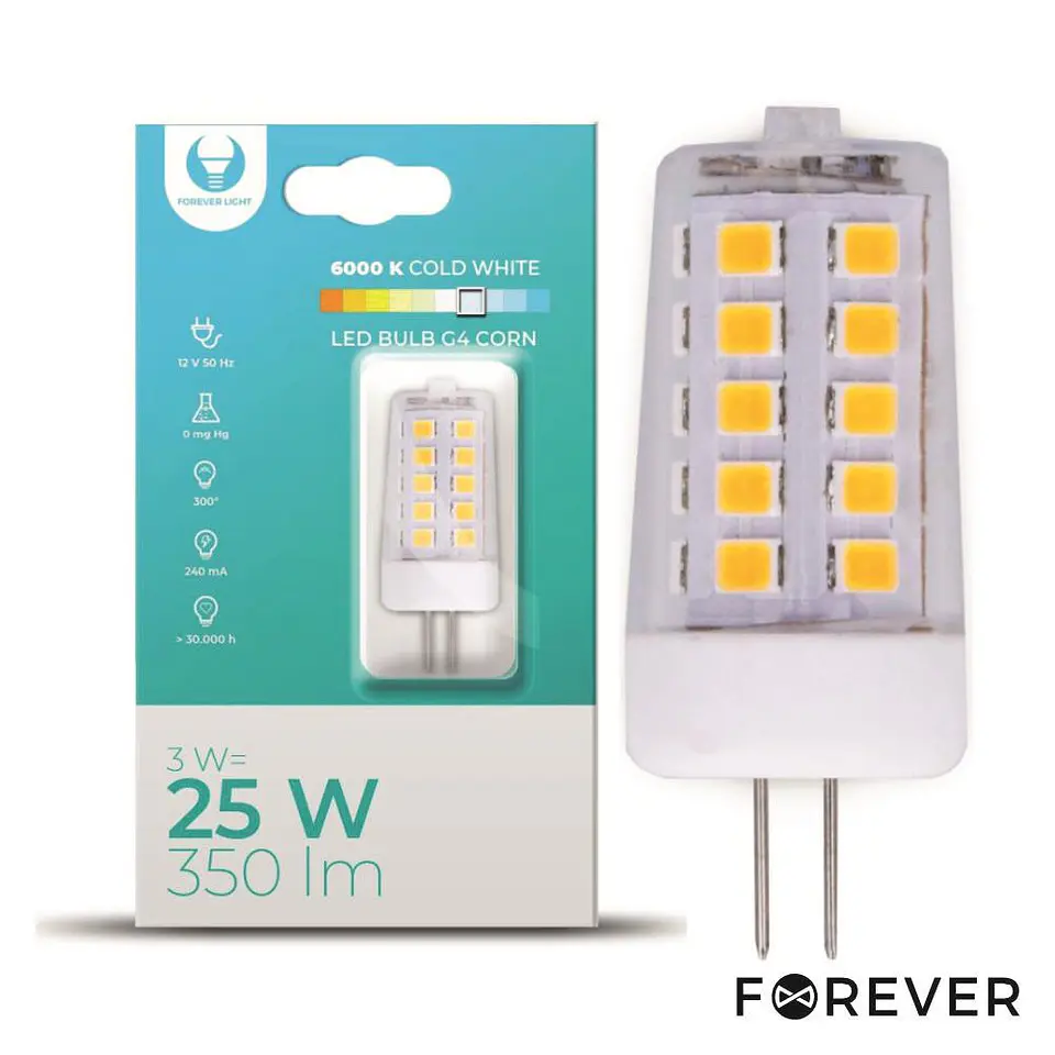 LÂMPADA G4 3W 12V CORN 6000K 350LM 1