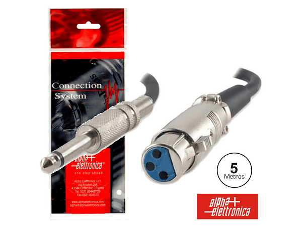 CABO XLR 3P FÊMEA / JACK 6.35 MACHO 5M MN POLYBAG 1