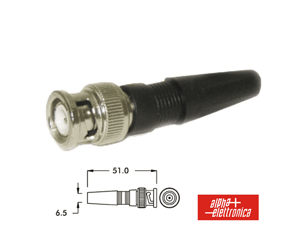 FICHA BNC PARAFUSO COM PROTETOR CABO PVC PARA RG59 1