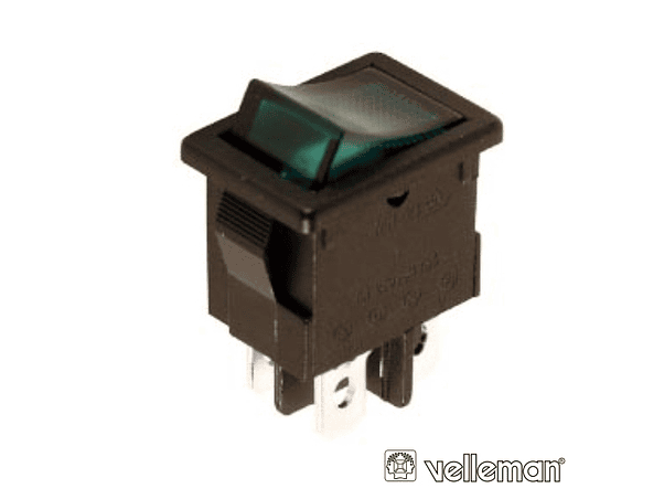 INTERRUPTOR BASCULANTE COM LUZ 5A-250V DPST ON-OFF VELLEMAN 1