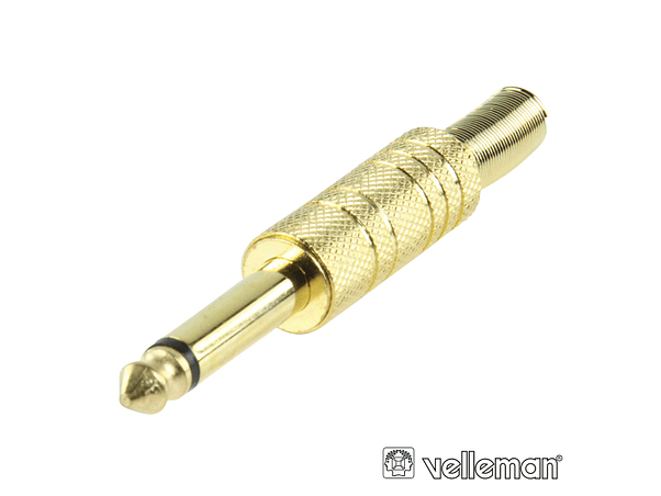 FICHA JACK 6.35MM MACHO COM PROTEÇÃO MOLA DOURADO MN 1