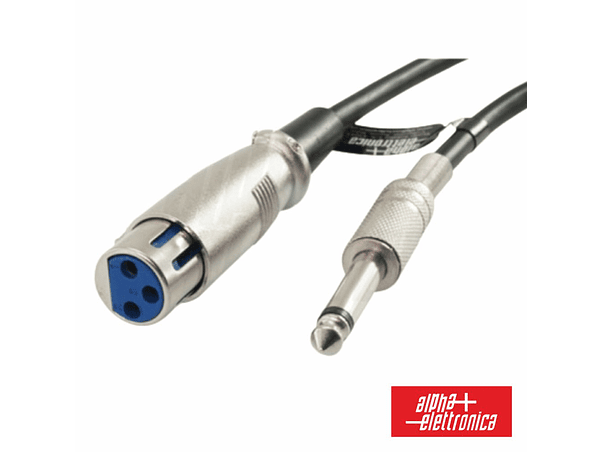 CABO XLR 3P FÊMEA / JACK 6.35 MACHO 2M MN POLYBAG 1
