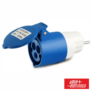 FICHA ADAPTADORA SCHUKO 16A / CEE 2P+T 16A