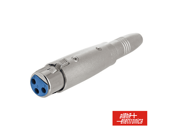 FICHA ADAPTADORA XLR 3P FÊMEA / FICHA JACK 6.35MM MONO COMBLO 1
