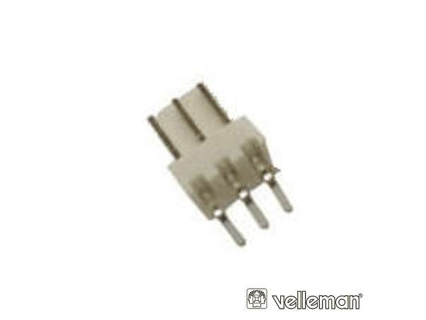 PLACA DE 3 CONTACTOS MACHO ÂNGULAR 90º VELLEMAN 1