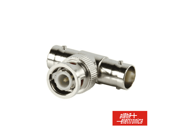 FICHA ADAPTADORA BNC MACHO / 2X FÊMEA NIQUELADA 1