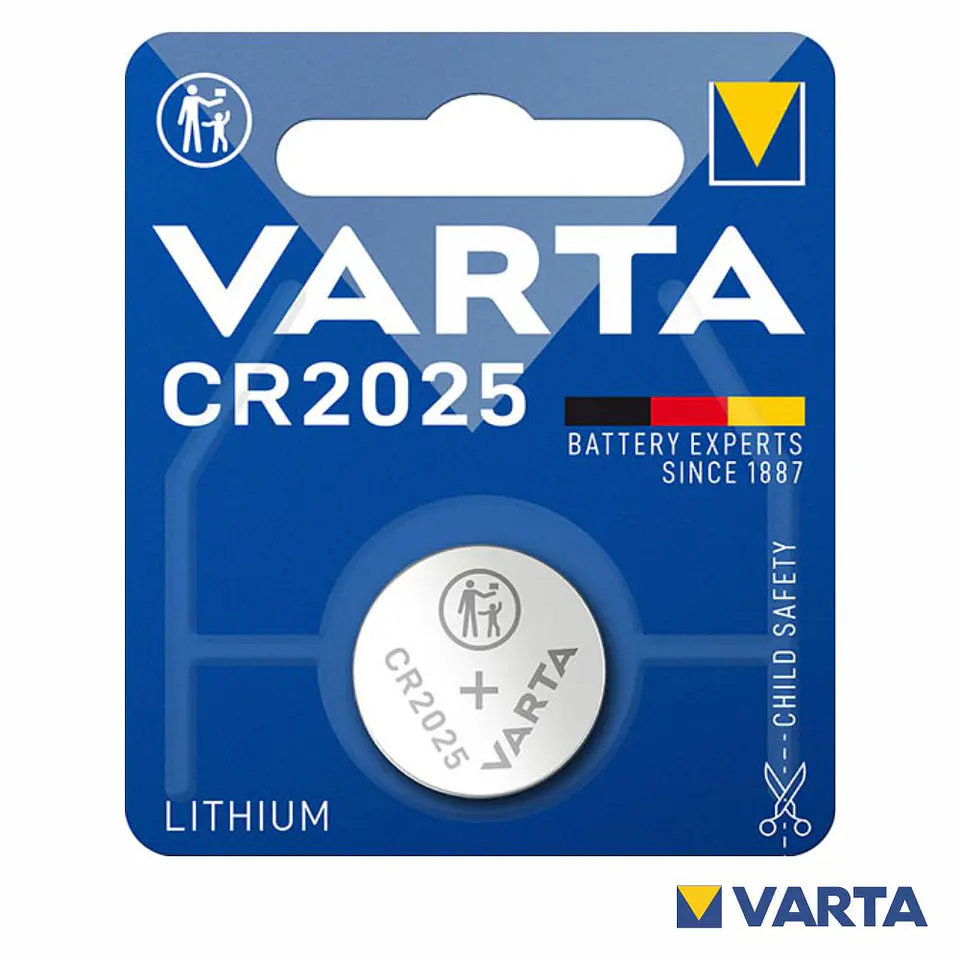 PILHA LÍTIO BOTÃO CR2025 3V BLISTER VARTA 1