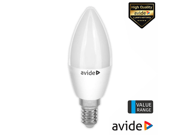 LÂMPADA LED E14 VELA 3W 230V 3000K 240LM VALUE RANGE AVIDE 1