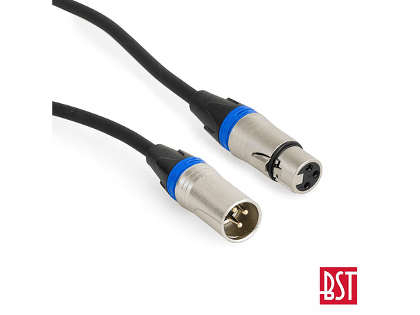 CABO DMX XLR 3P MACHO / XLR 3P FÊMEA IP65 0.6M BST 1