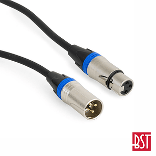 CABO DMX XLR 3P MACHO / XLR 3P FÊMEA IP65 0.6M BST