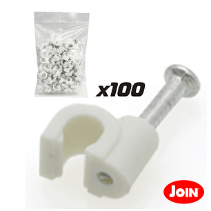 BRAÇADEIRA DE PAREDE COM PREGO PARA CABO 5/6MM 100X