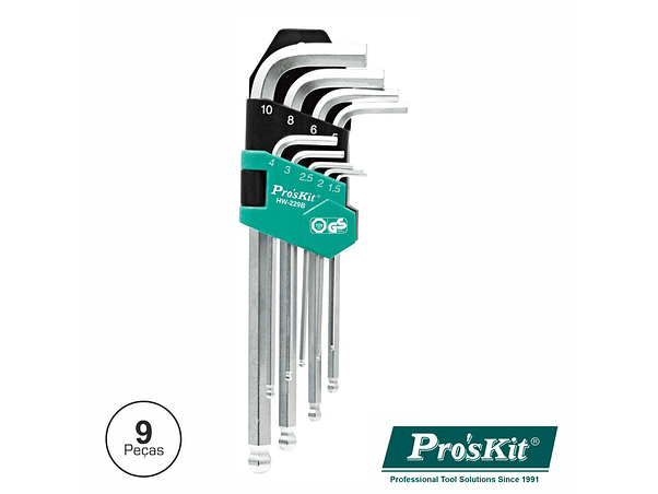 CONJUNTO DE 9 CHAVES HEXAGONAIS PROSKIT 1