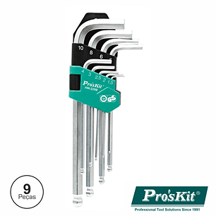 CONJUNTO DE 9 CHAVES HEXAGONAIS PROSKIT