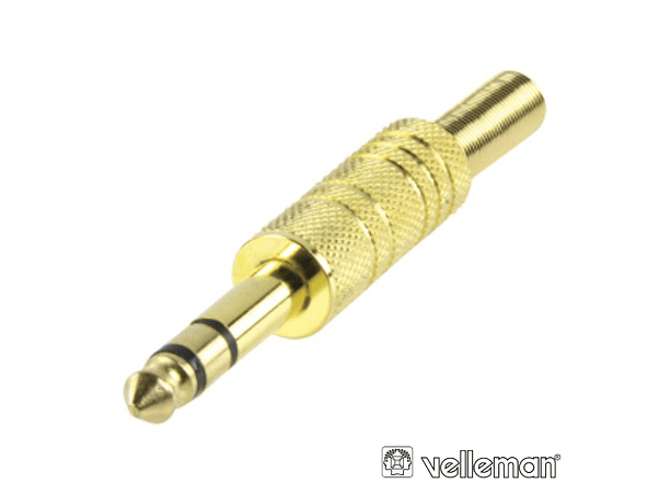 FICHA JACK 6.35MM MACHO COM PROTEÇÃO MOLA DOURADO ST 1