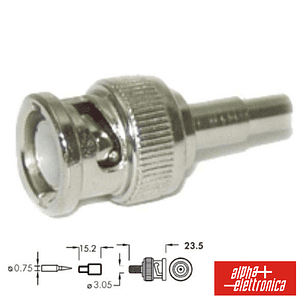 FICHA BNC MACHO PARACRAVAR PARA CABO RG174